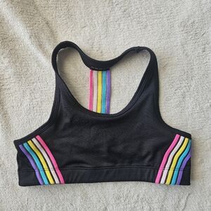 🖤3/$15 Black Sports Bra with Rainbow Stripes